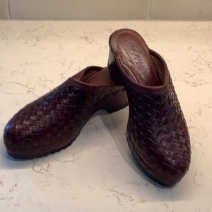 Cole Haan Country Braided Brown Leather Mules